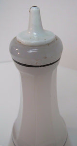 Antique TOILET WATER Opalescent Ribbed Bottle Apothecary Drug Store Barber Shop