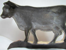 Load image into Gallery viewer, Old Cast Iron Enamel Cow Cattle Farm Butcher Shop Advertising Doorstop Artwork Exquisite Statue
