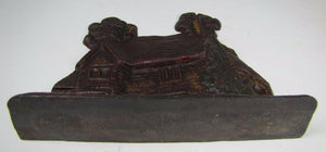 Antique Cast Iron Figural House Doorstop Ancestral Home of George Washington