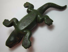 Load image into Gallery viewer, Antique Cast Iron Alligator match safe trinket tray top lift old original paint
