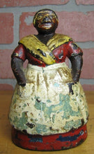 Load image into Gallery viewer, Antique Cook wearing Apron Cast Iron Doorstop Figural Woman Door Stopper Art
