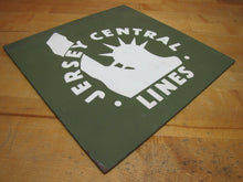 Load image into Gallery viewer, JERSEY CENTRAL LINES Sign Railroad Train Advertising Wood Board Vintage RR Ad
