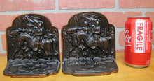 Load image into Gallery viewer, CRUSADERS KNIGHTS ARMOR HORSES HUBLEY Old Cast Iron Bronze Bookends
