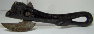 Antique Cast Iron Figural Bull Cows Head Tail Handle Can Box Opener Cutter Tool