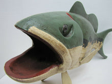 Load image into Gallery viewer, Folk Art Fish Decoy Fishing Store Sign RAF Robert Allen Francis Adirondacks NY
