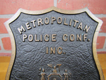 Load image into Gallery viewer, METROPOLITAN POLICE MEMBER Old Bronze Embossed Auto Truck Emblem Badge
