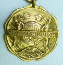 Load image into Gallery viewer, 1920s WESTERN UNION OFFICIAL Athletic Association Gold Plate Sports Medallion
