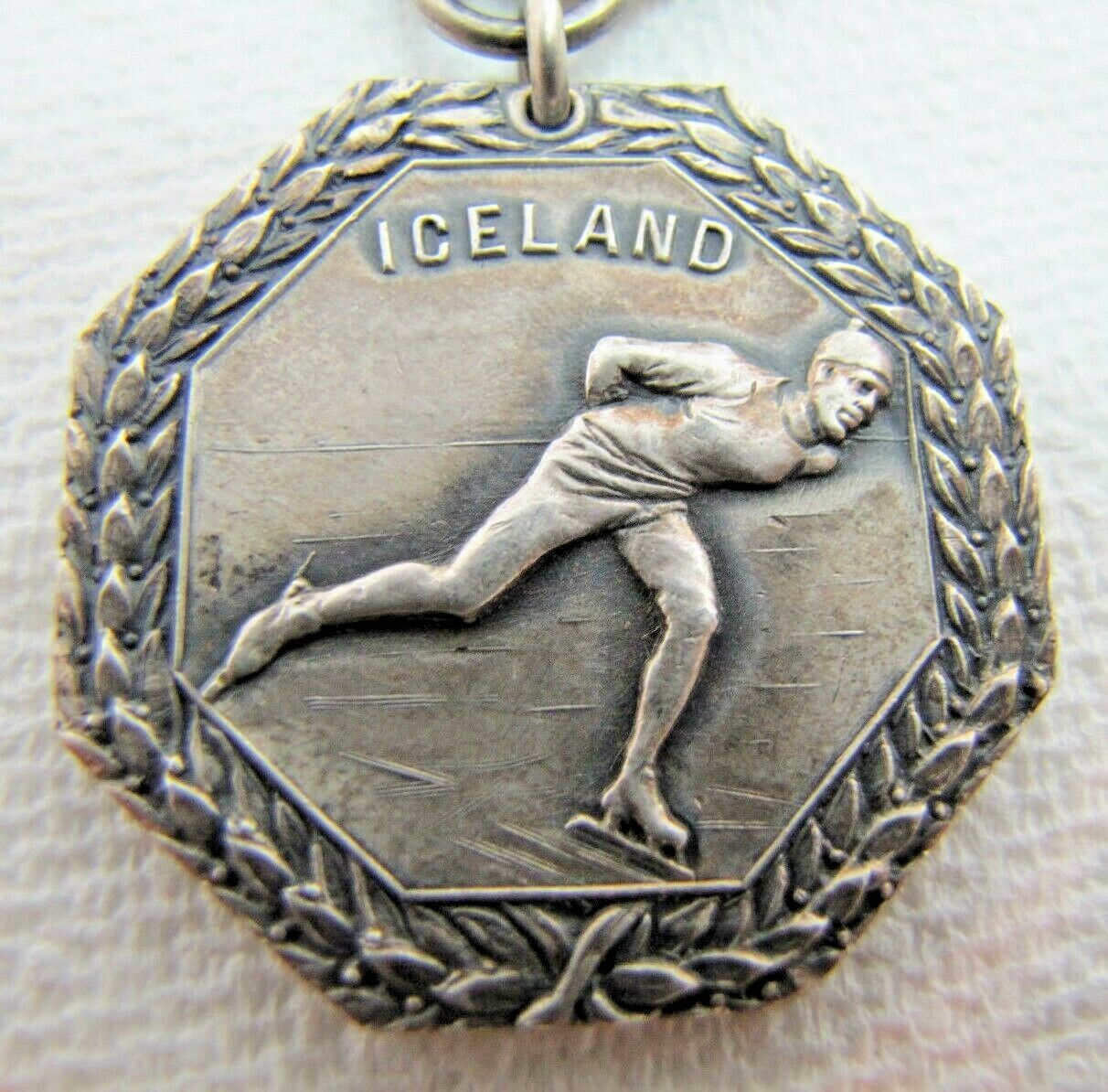 Vintage Iceland Rink Ice Skating buying Medal Sterling Silver 1924 RARE