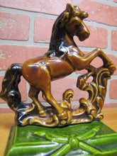 Load image into Gallery viewer, REARING HORSE Old Cast Iron Porcelain Bookend Doorstop Decorative Art Statue
