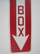 Load image into Gallery viewer, Old Fire Alarm Box Sign metal pointing arrow downward emergency rescue adv
