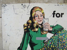 Load image into Gallery viewer, 1960s Connecticut Milk for Health Sign &#39;for a new you..drink milk&#39; Girl Bell Btm
