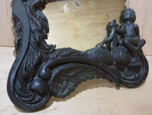 Load image into Gallery viewer, Antique 19c Cupid w Old Man Time Decorative Art Thick Chip Glass Mirror
