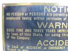 Load image into Gallery viewer, GREAT AMERICAN TEA Co Old Brass Sign NO PERSONS PERMITTED TO RIDE IN CAR
