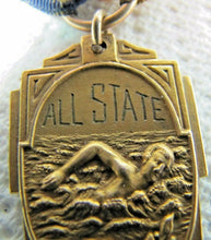 Load image into Gallery viewer, ALLSTATE Swimming YMCA CHAMP 10k GF Antique Medallion Ribbon HOCK &amp; MANDEL NY
