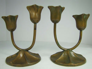 1930s McCLELLAND BARCLAY Pair Decorative Art Floral Figural Candlesticks