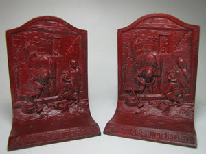 THE VILLAGE BLACKSMITH Old Bookends Workshop Horse Children Book Ends