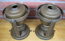 Load image into Gallery viewer, Antique Nautical Pair Brass Gimbal Oil Lamps Pivoting Swivel Ship Boat Lights
