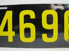 Load image into Gallery viewer, Antique Porcelain 1915 Connecticut License Plate - Conn 14696 - black yellow
