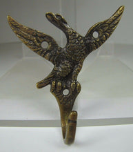 Load image into Gallery viewer, Old Eagle Hook bronze brass figural architectural hardware hanger bracket ornate
