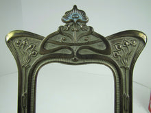 Load image into Gallery viewer, Antique Art Nouveau Frame Tulips Flowers Cast Iron Brass Ornate Picture Mirror
