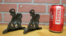 Load image into Gallery viewer, Antique HUNTER TIGER ELEPHANT Bookends cast iron orig old paint small detailed
