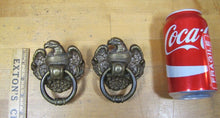 Load image into Gallery viewer, Old Pair Figural EAGLE Pulls Hangers Decorative Architectural Hardware Elements
