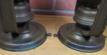 Load image into Gallery viewer, Antique Nautical Pair Brass Gimbal Oil Lamps Pivoting Swivel Ship Boat Lights
