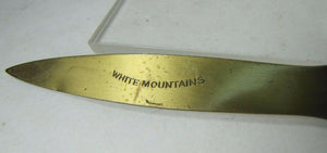 Old WHITE MOUNTAINS NEW HAMPSHIRE Souvenir Letter Opener Desk Art Tool