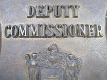 Load image into Gallery viewer, DEPUTY COMMISSIONER HUDSON CO BLVD Old Bronze Badge Plaque Nameplate Advertising Sign Auto Truck Badge
