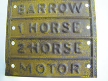 Load image into Gallery viewer, Orig *Rare 1932 Vendor License Plate Ad Sign - Door Barrow 1 Horse 2 Horse Motor
