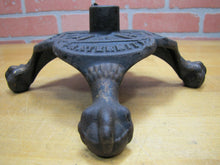 Load image into Gallery viewer, LOYALTY FRATERNITY CHARITY Antique 19c WRC Cast Iron CLAW FEET Flag Pole Stand
