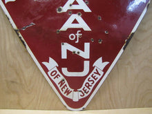 Load image into Gallery viewer, AUTOMOBILE ASSOCIATION OF NEW JERSEY Orig Old Porcelain Sign Double Sided AA NJ
