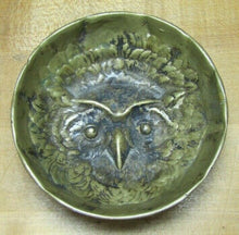 Load image into Gallery viewer, Antique Bronze OWL Tray High Relief Ornate Detail Deep Thick Trinket Card Tip
