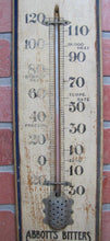 Load image into Gallery viewer, ABBOTTS BITTERS Adds Zest and Flavor to Beverages Antique Thermometer Sign Pub
