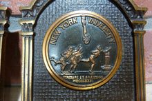 Load image into Gallery viewer, NEW YORK UNIVERSITY 1930s CS&amp;C Co NYU Brass Decorative Art Bookends Book Ends
