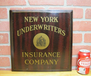 NEW YORK UNDERWRITERS INSURANCE COMPANY Antique Sign American Art Works Ohio