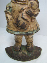 Load image into Gallery viewer, Dolly Old Cast Iron Figural Young Girl &amp; Doll Doorstop Decorative Art Statue
