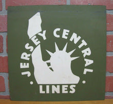 Load image into Gallery viewer, JERSEY CENTRAL LINES Sign Railroad Train Advertising Wood Board Vintage RR Ad
