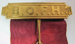 Antique Fraternal Medallion B.O.F.H. ABRAKADABRA  AVAJ with Ribbon Frills