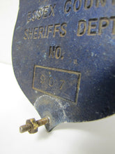 Load image into Gallery viewer, CD CIVIL DEFENSE SHERRIFS DEPT ESSEX COUNTY NJ Old Car Plate Topper Badge Sign
