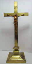 Load image into Gallery viewer, JENNING BROS Cross CRUCIFIX INRI Antique Decorative Art BrassBronze Gold Gilt JB
