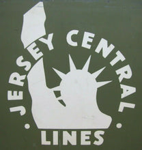 Load image into Gallery viewer, JERSEY CENTRAL LINES Sign Railroad Train Advertising Wood Board Vintage RR Ad
