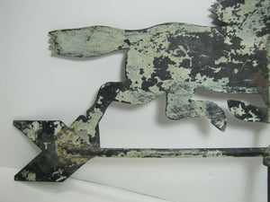 Old Folk Art Running Horse Weathervane Copper Arrow Old Grungy Weathered Paint