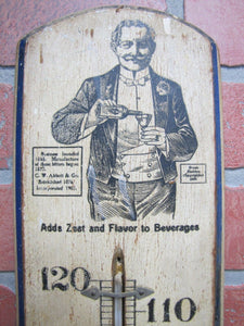 ABBOTTS BITTERS Adds Zest and Flavor to Beverages Antique Thermometer Sign Pub