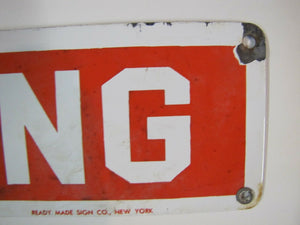Old Porcelain NO SMOKING Sign Gas Station Shop Industrial READY MADE Co New York