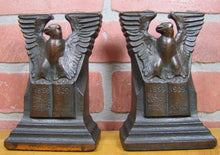 Load image into Gallery viewer, NATIONAL LIBERTY INSURANCE Co of AMERICA Old Cast Iron Eagle Bookends 1929
