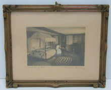 Load image into Gallery viewer, Antique Wallace Nutting &#39;A Touching Tale&#39; Framed Interior Scene Titled Signed
