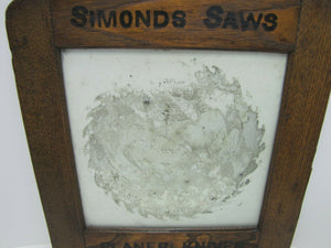 SIMONDS SAWS ARE THE BEST Antique Reverse Glass Mirror Sign FITCHBURG MASS USA