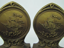 Load image into Gallery viewer, Antique BRADLEY HUBBARD Bookends SAILING SHIPS MYTICAL BEASTS Ornate B&amp;H
