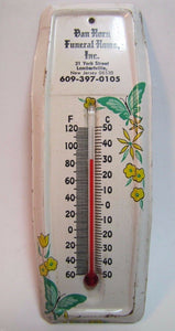 VAN HORN FUNERAL HOME LAMBERTVILLE NEW JERSEY Vtg Advertising Thermometer Sign